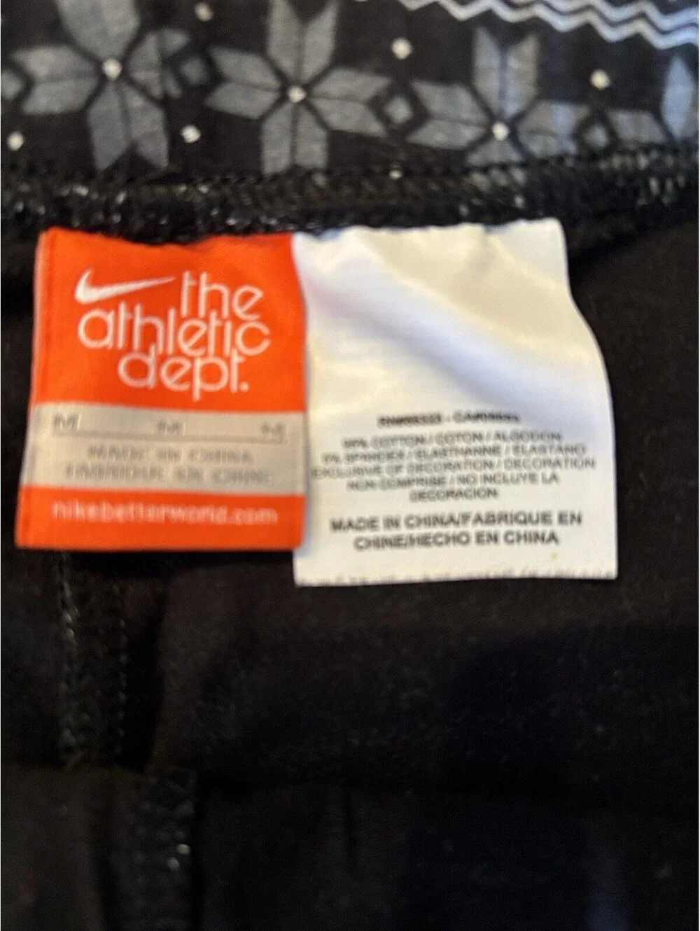 Nike Leggings Black And Gray Pattern Knit Leggings